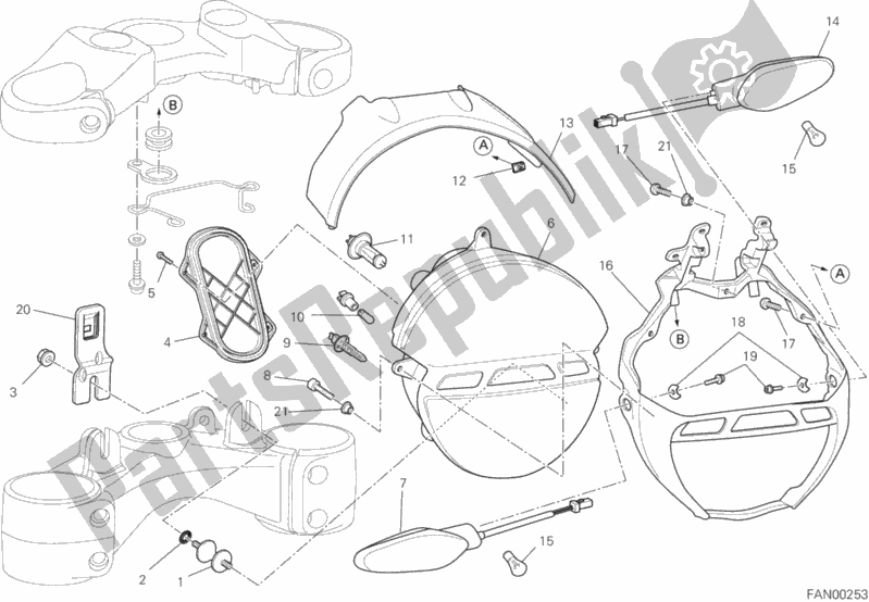 Wszystkie części do Reflektor Ducati Monster 696 ABS 2013